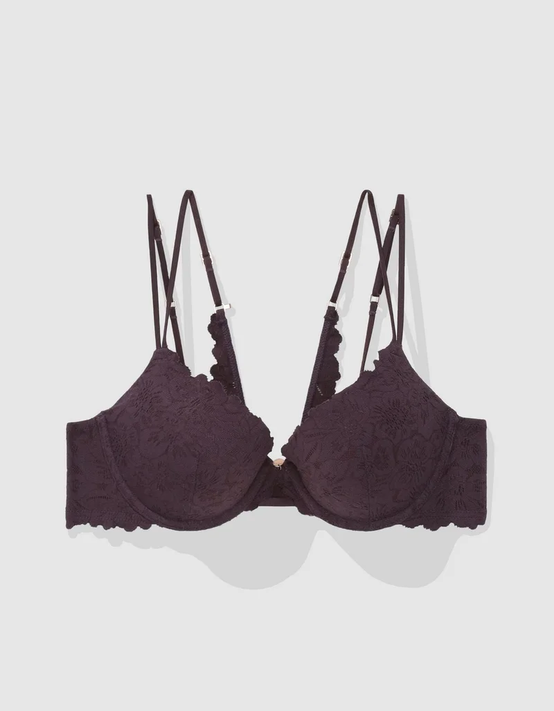 Aerie  Aerie Show Off Rosey Lace Demi Push Up Bra for Women | Best Price UAE